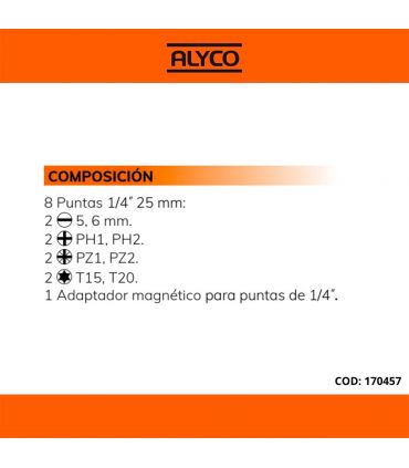 Set 9 porte-embouts et embouts alyco orange ALYCO 170457