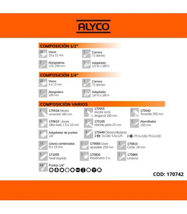 Set mixte alyco orange 113 pcs ALYCO 170742