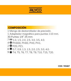 Set tournevis précision 30 en 1 ALYCO 193467