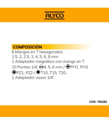 Set 20 pièces manches en t + 10 embouts ALYCO 195282