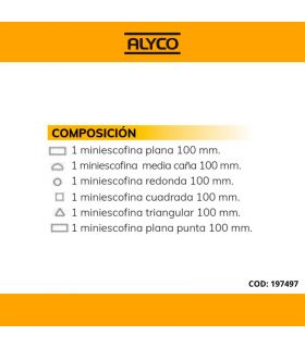 Set de 6 râpes de n100 mm b/plastique ALYCO 197497