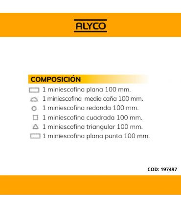 Set de 6 râpes de n100 mm b/plastique ALYCO 197497