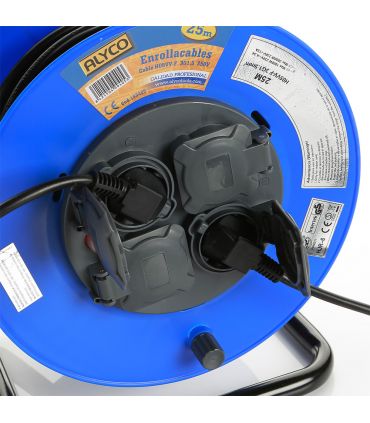 Enrouleur de câble avec caches de sécurité 25 mètres câble 3x1,5 ip40 alyco ALYCO 199405