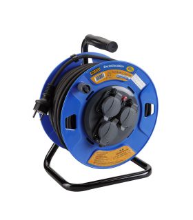 Enrouleur de câble en cuivre à tambour avec 4 prises et thermostat avec couvercles de sécurité, ip55, 40 mètres de câble 199428