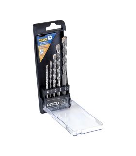 Set de 5 forets m/cylind. béton avec plastique ALYCO 122070