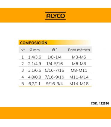 Jeu d’extracteurs de vis ALYCO 122330