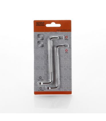 Set de 2 clés angulaires ph1x5mm/ph2x6mm alyco orange ALYCO 170695