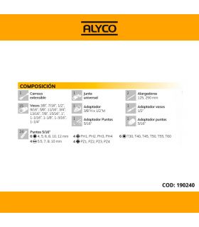 Set clé a douille 1/2 47 pièces pouces ALYCO 190240