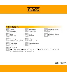 Set de douilles 3/8 54 pièces ALYCO 192287