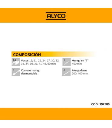Set de douilles 3/4 18 pièces ALYCO 192580