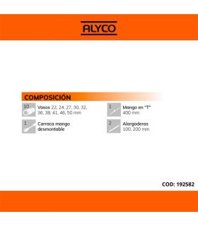 Set de douilles et accessoires 14 pcs 3/4 alyco orange ALYCO 192582