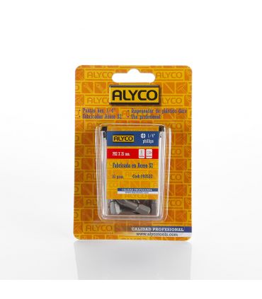 Boîte 10 embouts tournevis 1/4 ph2x25 mm ALYCO 193537