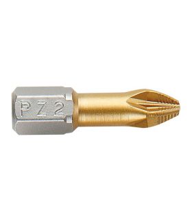Embout tournevis 1/4 tin pz2x25 mm ALYCO 193567