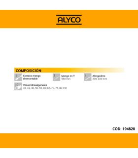 Set de douilles 1 bi-hex. 14 pièces ALYCO 194820