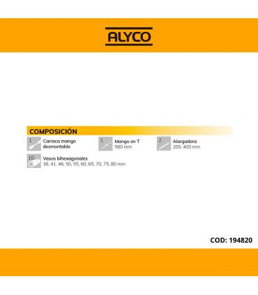 Set de douilles 1 bi-hex. 14 pièces ALYCO 194820