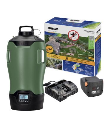 Pack nébuliseur anti-moustique e-25 ml 21V + Kit Geyser 100m de tuyau + Batterie 2,6Ah + Chargeur rapide 21V STOCKER PACK-STOC-4