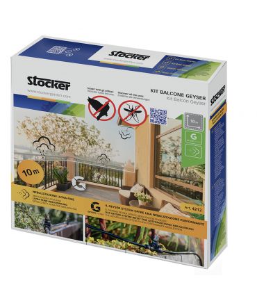 Pack nébuliseur anti-moustique 2L + Kit Geyser de balcon 10m de tuyau STOCKER PACK-STOC-440-10