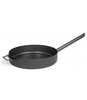 Poêle pour braséro, acier naturel, 50 cm, poignée longue, CookKing, 121202