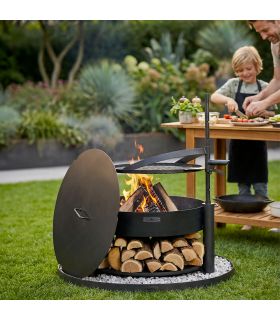 Braséro MONTANA X 80cm grille réglable hauteur CookKing PACK-111000-1