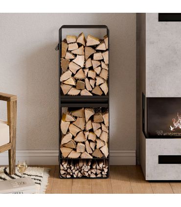 Porte bûches LOFT acier robuste rangement pratique CookKing 333250