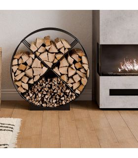 Porte bûches RONDO acier robuste grande capacité CookKing 333258