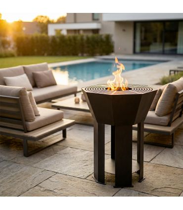 Pack Braséro extérieur AKNOR avec plaque de cuisson grillade - Jardin d'Acier PACK-AK-2