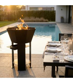 Braséro nu extérieur AKNOR, acier, thermolaqué, 60cm de diamètre - Jardin d'Acier RLD-AK-60