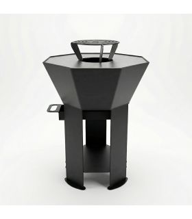 Pack Braséro extérieur AKNOR avec plaque de cuisson plancha et réhausse plaque de cuisson grillade - Jardin d'Acier PACK-AK-3