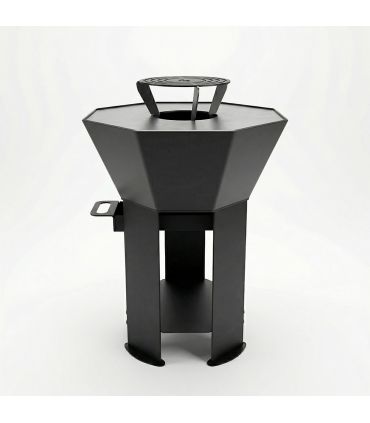 Pack Braséro extérieur AKNOR avec plaque de cuisson plancha et réhausse plaque de cuisson grillade - Jardin d'Acier PACK-AK-3