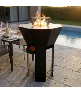 Pack Braséro extérieur AKNOR avec plaque de cuisson plancha et réhausse plaque de cuisson grillade - Jardin d'Acier PACK-AK-3