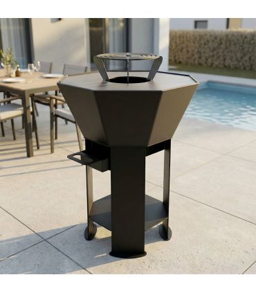 Pack Braséro extérieur AKNOR avec plaque de cuisson plancha et réhausse plaque de cuisson grillade - Jardin d'Acier PACK-AK-3