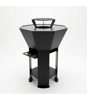 Pack Braséro extérieur AKNOR avec plaque de cuisson plancha et réhausse plaque de cuisson grillade - Jardin d'Acier PACK-AK-3