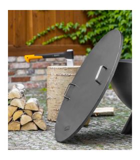 Couvercle pour foyer extérieur, acier naturel, rebord profilé, CookKing, 111333