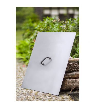 Couvercle pour foyer de jardin, 71,5x71,5cm, acier naturel, CookKing, 111308