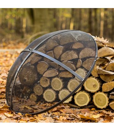 Pare-étincelle pour braséro, acier naturel, 69cm de diamètre, en maille, CookKing, 111311