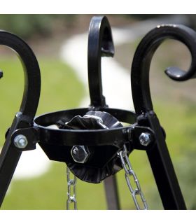 Grille de barbecue suspendue à un trépied, 50cm de diamètre, pliable, CookKing, 21010