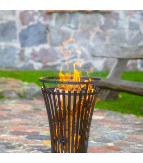 Foyer extérieur FLAME, acier naturel, 76cm de hauteur, CookKing, 111450