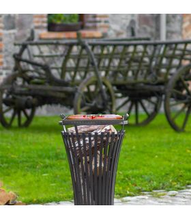 Foyer extérieur FLAME, acier naturel, 76cm de hauteur, CookKing, 111450