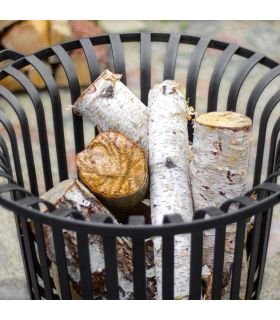 Foyer ouvert en forme de panier VERONA, acier naturel, 52cm de hauteur, CookKing, 111452