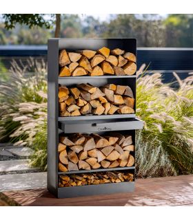 Rangementà bûches VENTO, pour cheminée , 150x80x30cm, CookKing, 333246