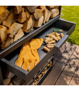 Rangementà bûches VENTO, pour cheminée , 150x80x30cm, CookKing, 333246