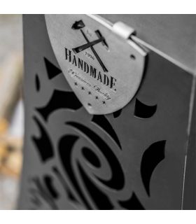 Cheminée design d'extérieur HAWANA, acier naturel, 108cm de hauteur, CookKing, 111484