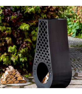 Cheminée d'extérieure AVANGARDO, acier naturel, hauteur de 108cm, CookKing, 111487