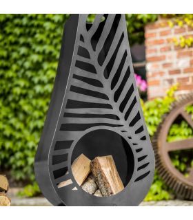 Poêle à bois d'extérieur design LIMA, acier naturel, CookKing, 111483