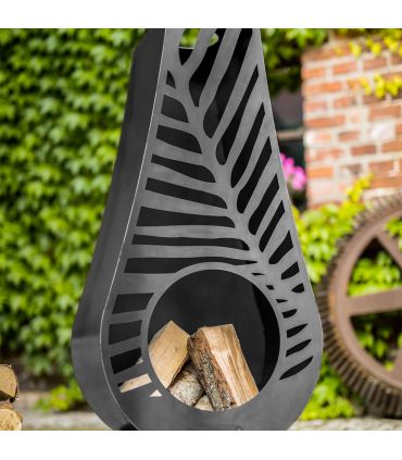 Poêle à bois d'extérieur design LIMA, acier naturel, CookKing, 111483