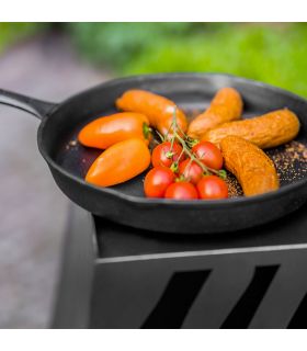 Poêle à bois d'extérieur design LIMA, acier naturel, CookKing, 111483