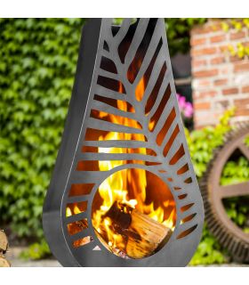 Poêle à bois d'extérieur design LIMA, acier naturel, CookKing, 111483