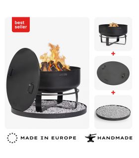 Braséro VIKING XXL 80cm acier profond couvercle CookKing PACK-111562-2