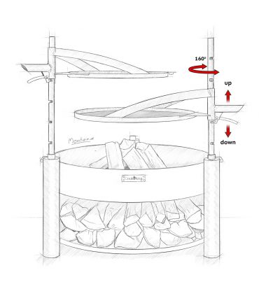 Braséro MONTANA X 80cm poêle suspendue polyvalent CookKing PACK-111000-2