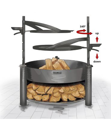 Braséro MONTANA X 80cm poêle suspendue polyvalent CookKing PACK-111000-2